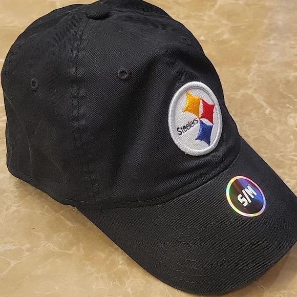 Team Apparel Pittsburgh Steelers NFL Black Baseball Cap, S/M or 7-1/4" - Picture 5 of 13